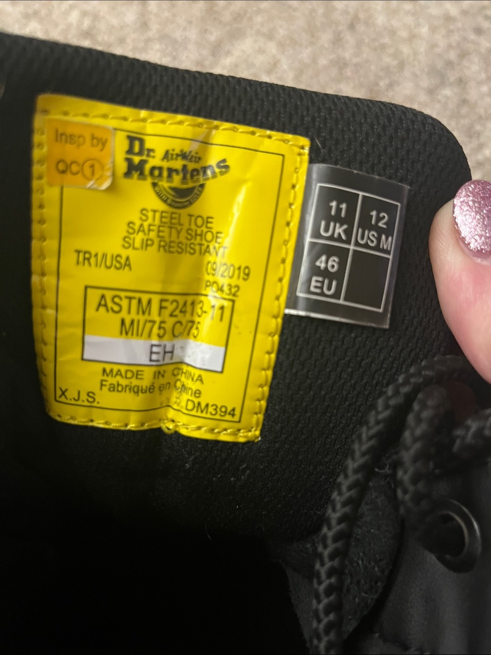 Dr. Martens Black Industrial Steel Toe Lace-Up Ankle Boots - Picture 5 of 5